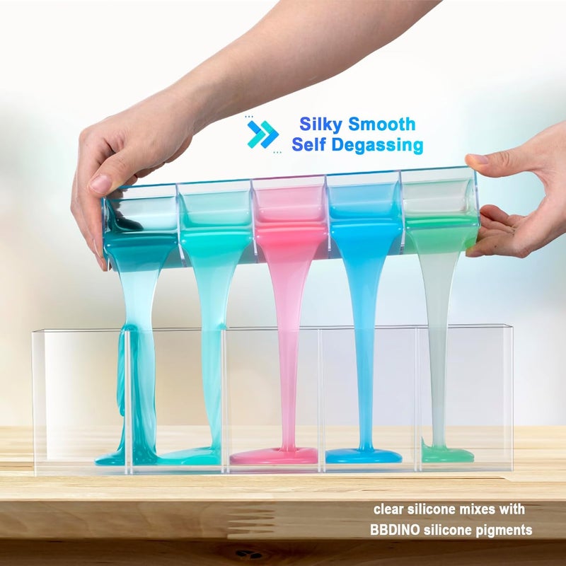 BBDINO Silicone Mold Making Kit, Mold Making Silicone 20A Translucent 4.4 lbs, Liquid Silicone for Mold Making 1:1 by Volume, Ideal for Casting Resin, Soap, Plaster, Wax Silicone Molds - Image 3